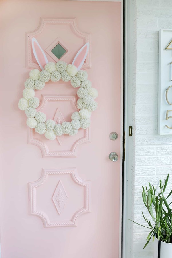 Easter Pompom Bunny Craft Wreath