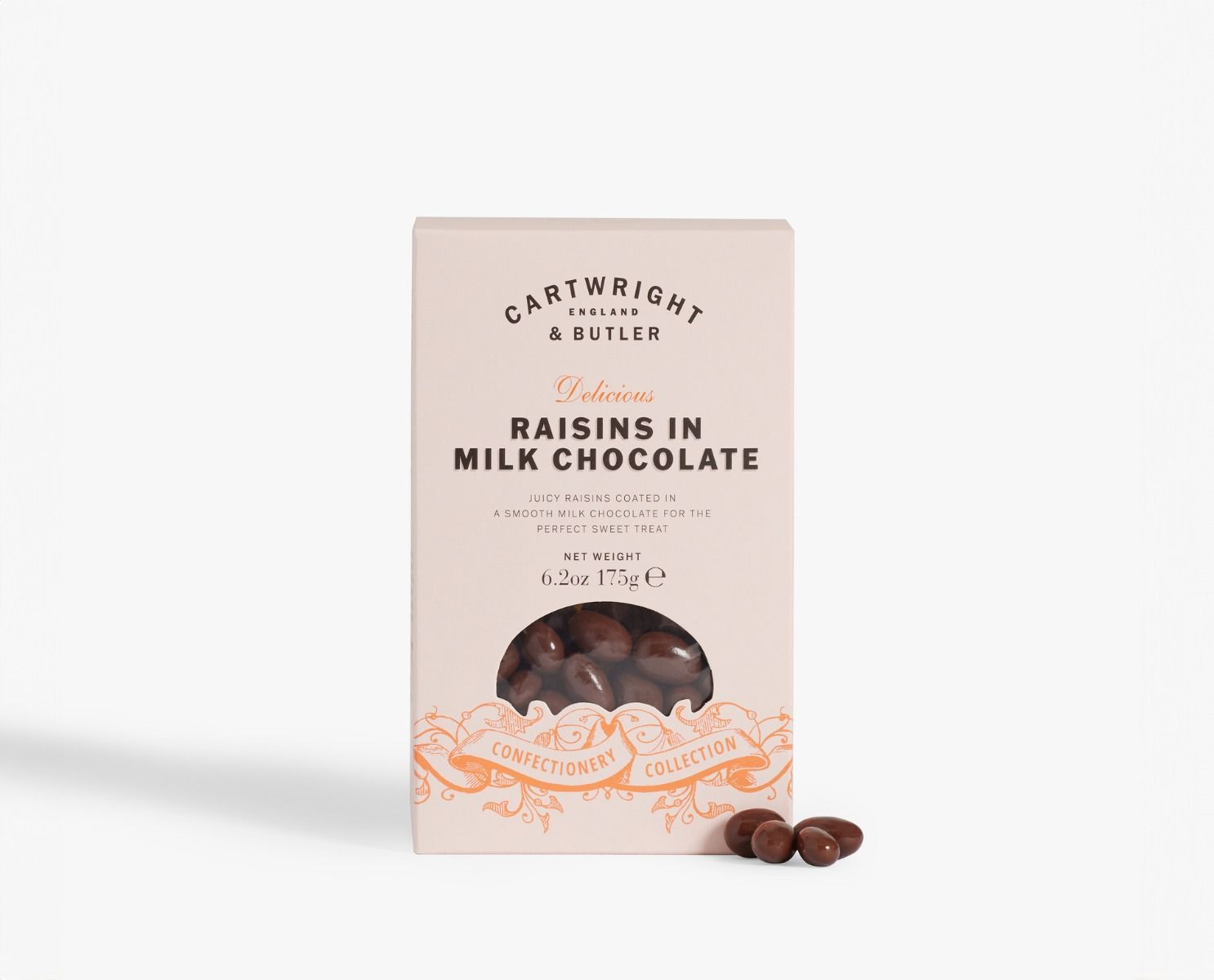 Raisins in Milk Chocolate in carton