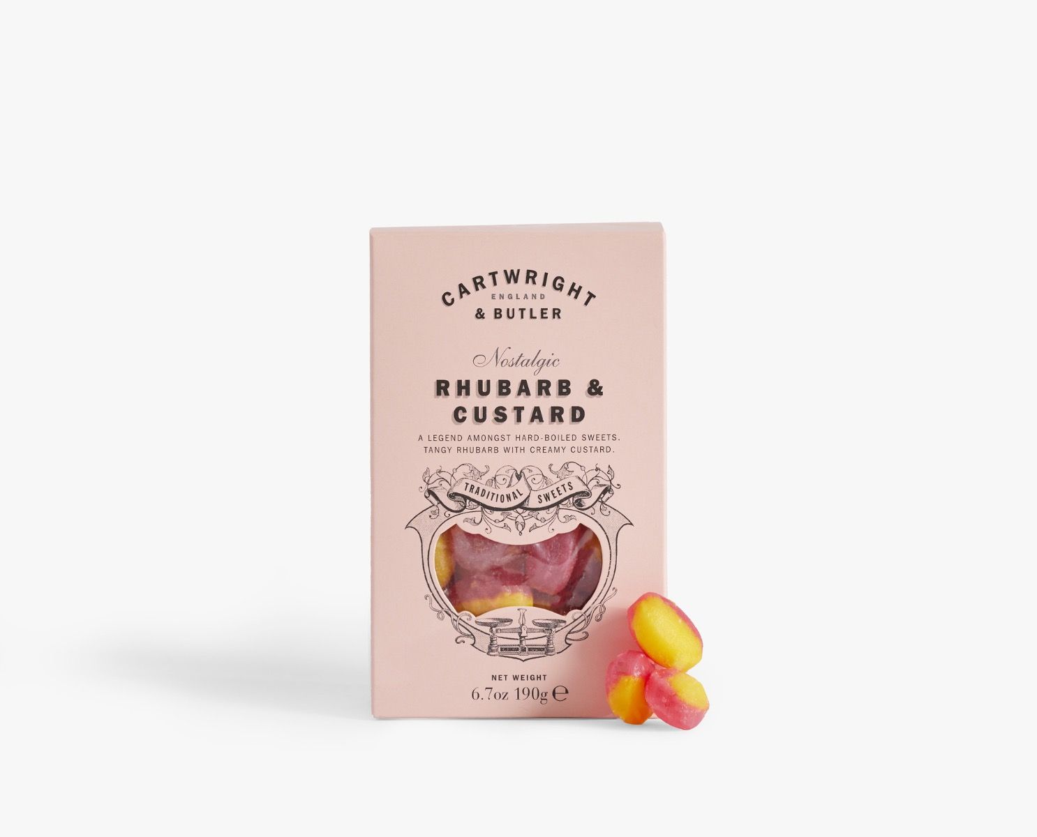 Rhubarb & Custard Sweets in carton