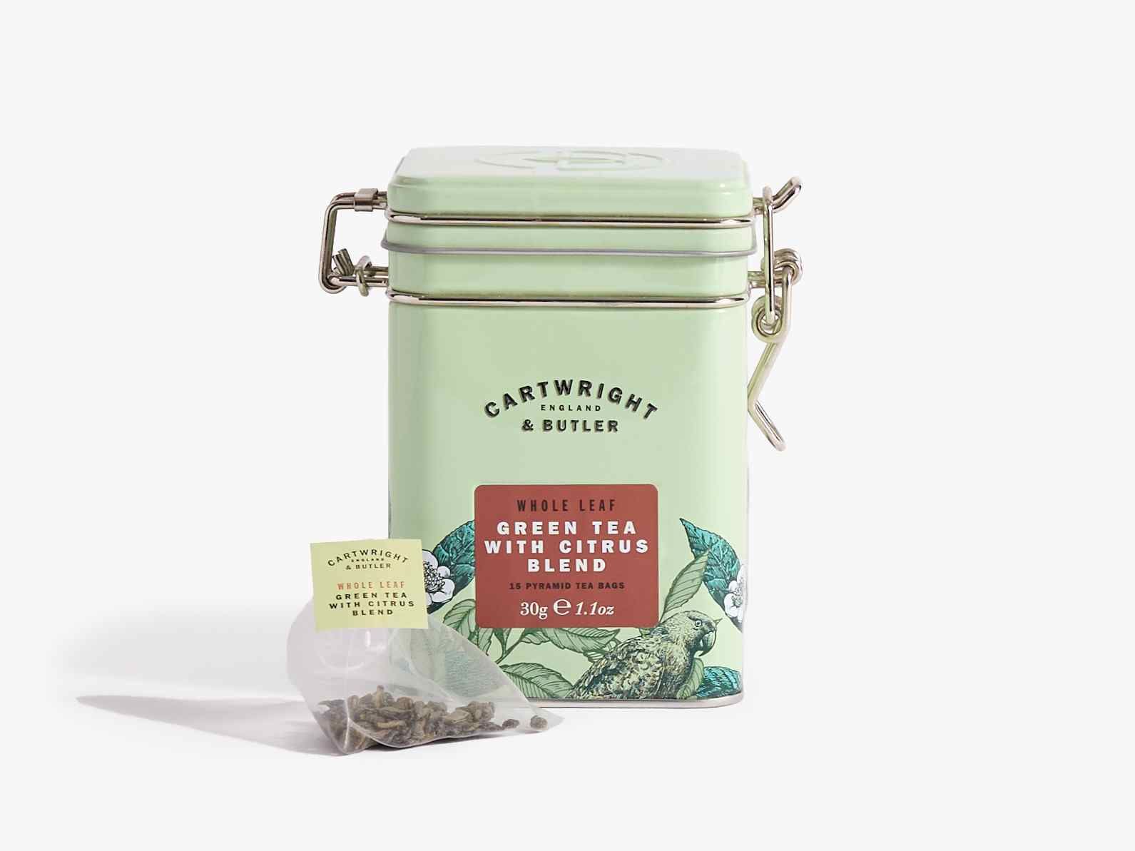 Green Tea with Citrus Blend Tea Bags in Tin