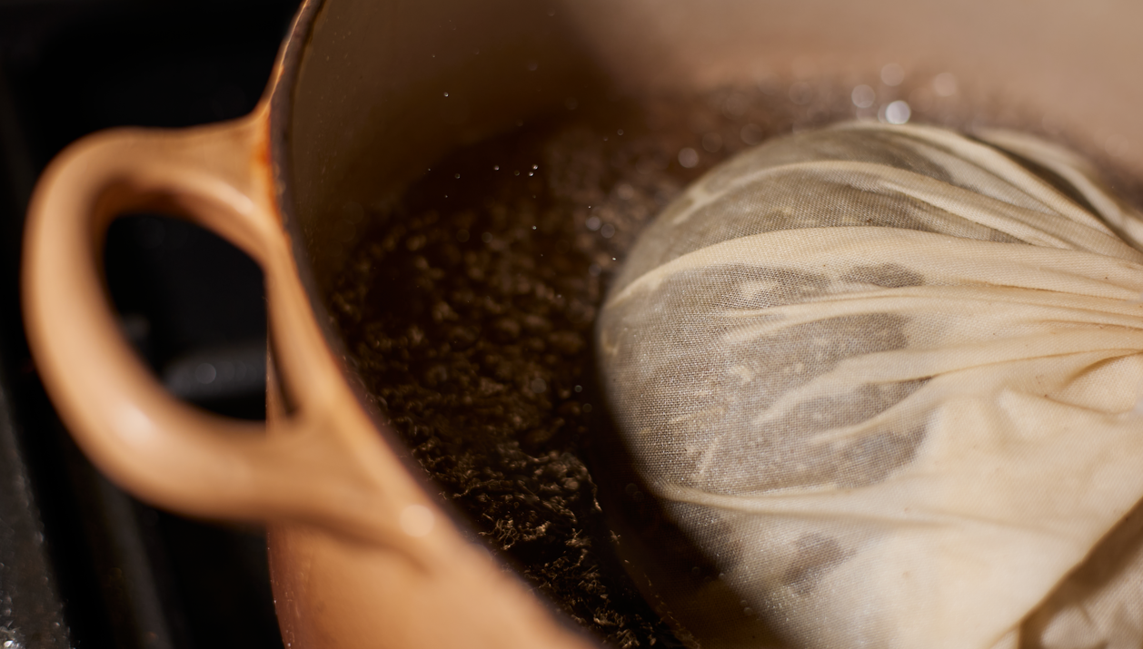 Cooking a Christmas Pudding on the stove