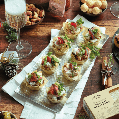 Goat's Cheese and Christmas Pudding Canapés