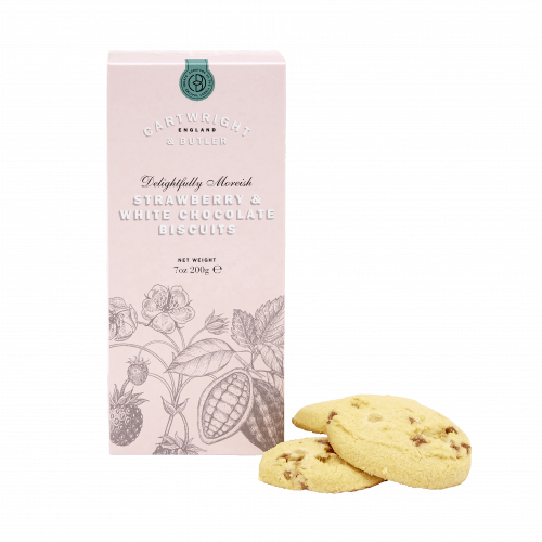 Strawberry & White Choc Biscuits in Carton