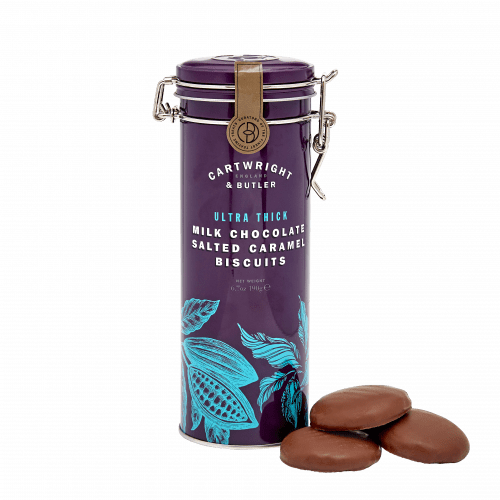 Ultra Thick Milk Chocolate Salted Caramel Biscuits Tin