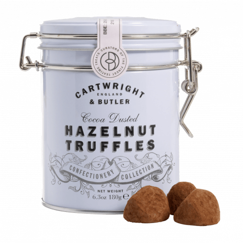 Hazelnut truffles in tin 