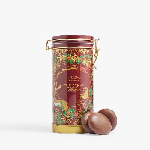  Musical Christmas Wishes Tin with Dark Chocolate Orange Biscuits