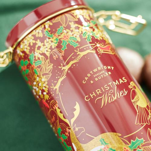  Musical Christmas Wishes Tin with Dark Chocolate Orange Biscuits