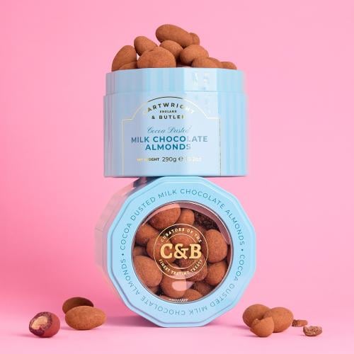 Cocoa Dusted Milk Chocolate Almonds
