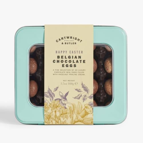 Luxury Belgian Chocolate Eggs in Window Tin