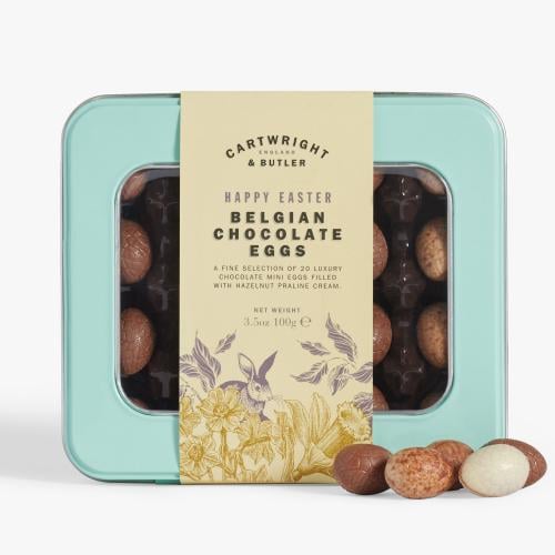 Luxury Belgian Chocolate Eggs in Window Tin