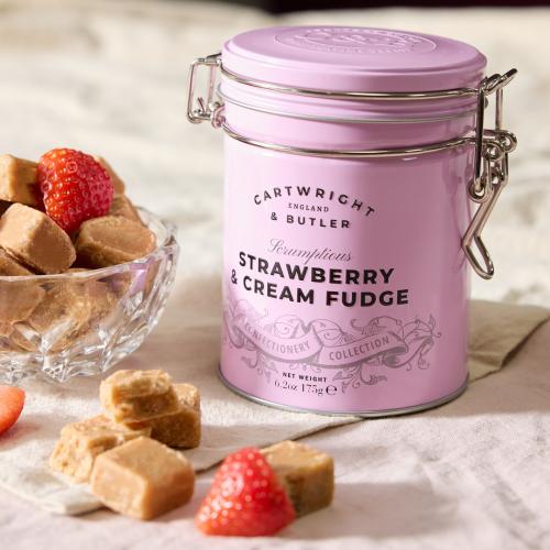 Strawberry & Clotted Cream Fudge in Tin