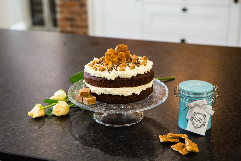 Chocolate Sponge Cake With Salted Caramel Fudge IMAGE