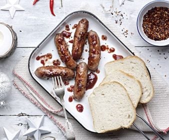 Cranberry & Chilli Glazed Sausages IMAGE