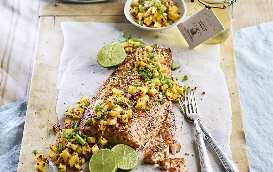 Honey, Chilli & Soy Salmon With Mango Salsa IMAGE