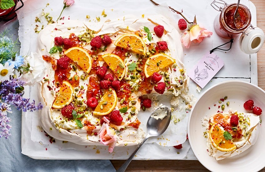 Rose, Mascarpone & Orange Sharing Pavlova IMAGE