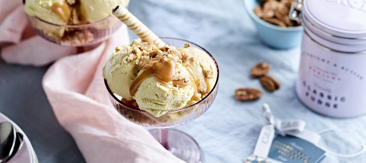 Salted Caramel Fudge Ice Cream Sundae IMAGE