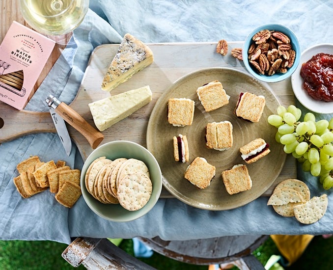 Whipped Goats Cheese Biscuit Sandwich Canapés IMAGE
